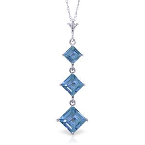 ALARRI 2.4 CTW 14K Solid White Gold A Tousand Times Blue Topaz Necklace