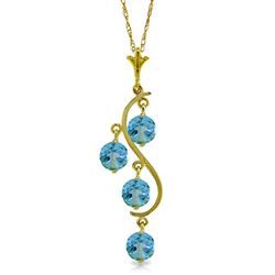 ALARRI 2.25 Carat 14K Solid Gold Echoes Blue Topaz Necklace