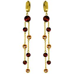 ALARRI 8.99 CTW 14K Solid Gold Salute Garnet Citrine Earrings