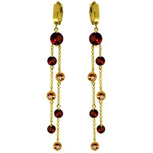 ALARRI 8.99 CTW 14K Solid Gold Salute Garnet Citrine Earrings