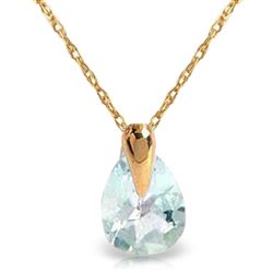 ALARRI 0.68 CTW 14K Solid Gold Necklace Natural Aquamarine