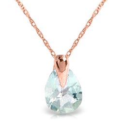 ALARRI 0.68 Carat 14K Solid Rose Gold Necklace Natural Aquamarine