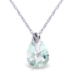 ALARRI 0.68 CTW 14K Solid White Gold Necklace Natural Aquamarine