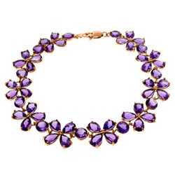 ALARRI 14K Solid Rose Gold Bracelets w/ Natural Amethysts