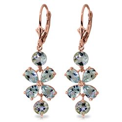 ALARRI 5.32 Carat 14K Solid Rose Gold Chandelier Earrings Aquamarine