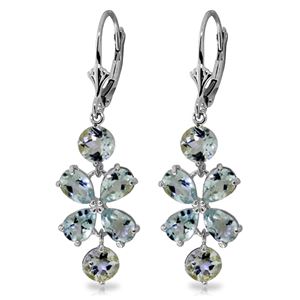 ALARRI 5.32 Carat 14K Solid White Gold Chandelier Earrings Aquamarine