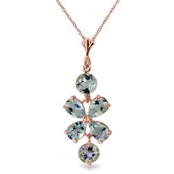 ALARRI 3.15 CTW 14K Solid Rose Gold Necklace Aquamarine