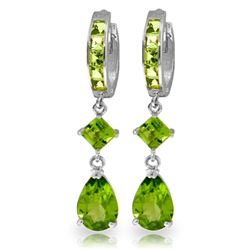 ALARRI 5.62 Carat 14K Solid White Gold Mapped By Stars Peridot Earrings