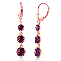 ALARRI 7.2 Carat 14K Solid Rose Gold Amethyst Leverback Earrings