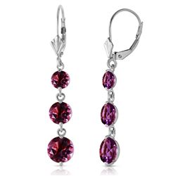 ALARRI 7.2 CTW 14K Solid White Gold Stricken Love Amethyst Earrings