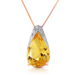 ALARRI 5 Carat 14K Solid Rose Gold Necklace Natural Citrine