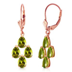 ALARRI 4.5 Carat 14K Solid Rose Gold Peridot Spring Earrings