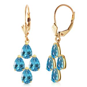 ALARRI 4.5 CTW 14K Solid Gold First Love Blue Topaz Earrings