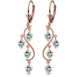 ALARRI 4.5 Carat 14K Solid Rose Gold Aquamarine Drop Earrings