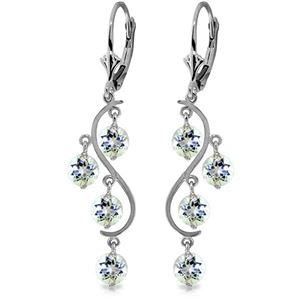 ALARRI 4.5 Carat 14K Solid White Gold Vanilla Love Aquamarine Earrings