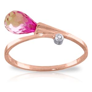 ALARRI 1.26 CTW 14K Solid Rose Gold Giggle Pink Topaz Diamond Ring