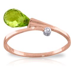 ALARRI 1.51 Carat 14K Solid Rose Gold Giggle Peridot Diamond Ring