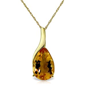 ALARRI 5 Carat 14K Solid Gold Milestone Citrine Necklace