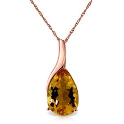 ALARRI 14K Solid Rose Gold Necklace w/ Natural Citrine