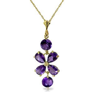 ALARRI 3.15 Carat 14K Solid Gold Specially For You Amethyst Necklace