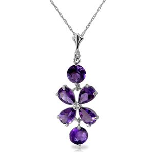 ALARRI 3.15 Carat 14K Solid White Gold Loving Others Amethyst Necklace