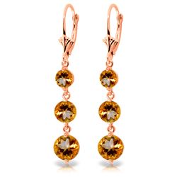 ALARRI 7.2 Carat 14K Solid Rose Gold Chandelier Earrings Citrine