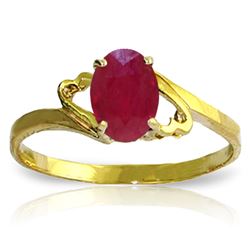 ALARRI 1.15 Carat 14K Solid Gold Ring Natural Ruby