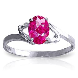 ALARRI 1 CTW 14K Solid White Gold Ring Natural Pink Topaz