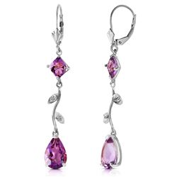 ALARRI 3.97 Carat 14K Solid White Gold Chandelier Earrings Natural Diamond Amethyst