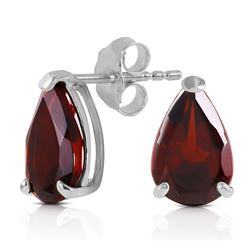 ALARRI 2.55 CTW 14K Solid White Gold Stud Earrings Natural Garnet