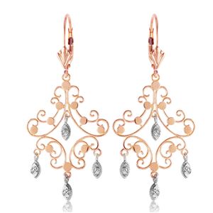 ALARRI 0.04 Carat 14K Solid Rose Gold Chandelier Diamond Earrings