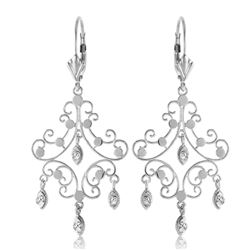 ALARRI 0.04 CTW 14K Solid White Gold Chandelier Diamond Earrings