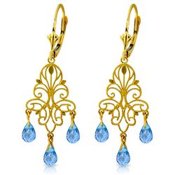 ALARRI 3.75 Carat 14K Solid Gold Mademoiselle Blue Topaz Earrings