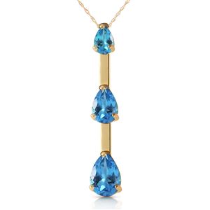 ALARRI 1.71 Carat 14K Solid Gold First Light Blue Topaz Necklace