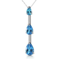 ALARRI 1.71 CTW 14K Solid White Gold Believe In Hope Blue Topaz Necklace