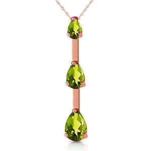 ALARRI 14K Solid Rose Gold Necklace w/ Natural Peridots