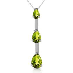 ALARRI 1.71 CTW 14K Solid White Gold Wild Iris Peridot Necklace