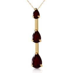 ALARRI 1.71 Carat 14K Solid Gold Necklace Natural Garnet