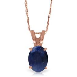 ALARRI 1 Carat 14K Solid Rose Gold Solitaire Sapphire Necklace