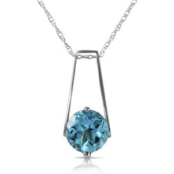 ALARRI 1.45 Carat 14K Solid White Gold Make Your Day Blue Topaz Necklace