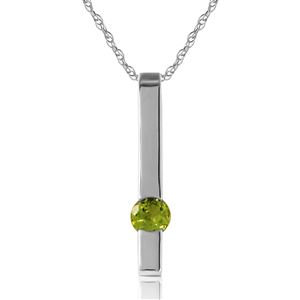 ALARRI 0.25 Carat 14K Solid White Gold Listen To Yourself Peridot Necklace