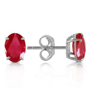 ALARRI 1.8 CTW 14K Solid White Gold Stud Earrings Natural Ruby