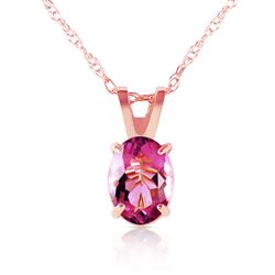 ALARRI 0.85 Carat 14K Solid Rose Gold Solitaire Pink Topaz Necklace