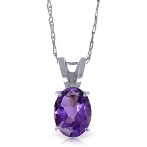 ALARRI 0.85 CTW 14K Solid White Gold Plunge Ahead Amethyst Necklace