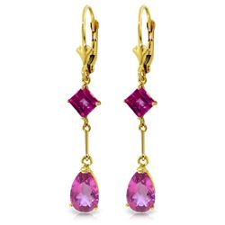 ALARRI 4.95 Carat 14K Solid Gold Nostalgia Pink Topaz Earrings