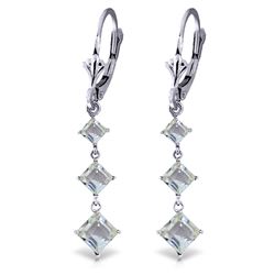 ALARRI 4.79 Carat 14K Solid White Gold You Enlighten Me Aquamarine Earrings