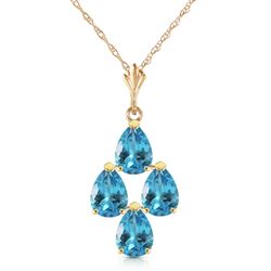 ALARRI 1.5 Carat 14K Solid Gold Not Just An Admirer Blue Topaz Necklace