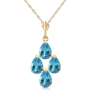 ALARRI 1.5 Carat 14K Solid Gold Not Just An Admirer Blue Topaz Necklace