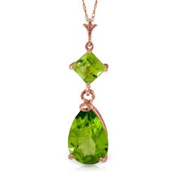 ALARRI 2 Carat 14K Solid Rose Gold Laughter Peridot Necklace