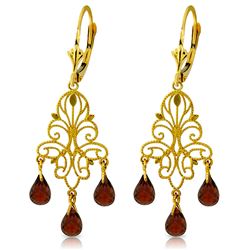 ALARRI 3.75 Carat 14K Solid Gold Chandelier Earrings Natural Garnet